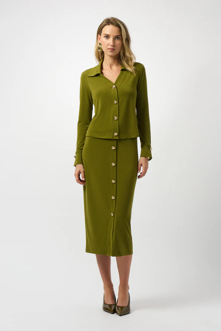 FALDA MIDI VERDE LIMÓN 253262