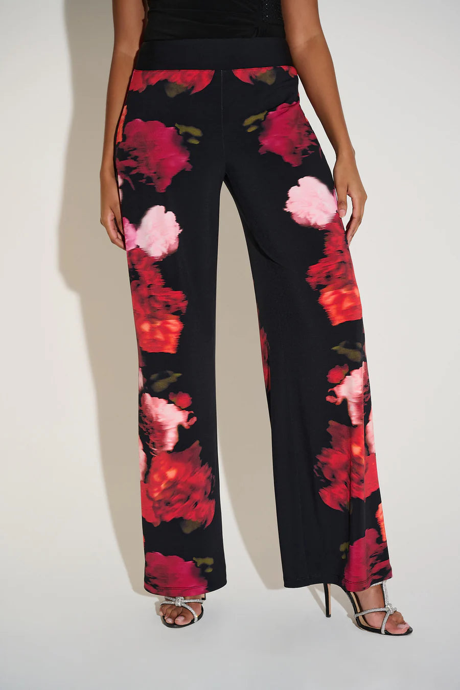 PANTALÓN PALAZZO NEGRO ESTAMPADO 253767