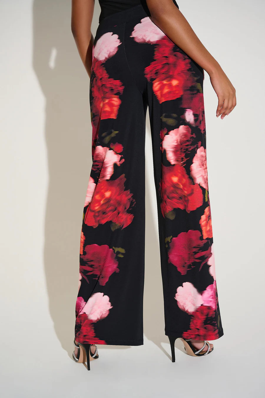 PANTALÓN PALAZZO NEGRO ESTAMPADO 253767