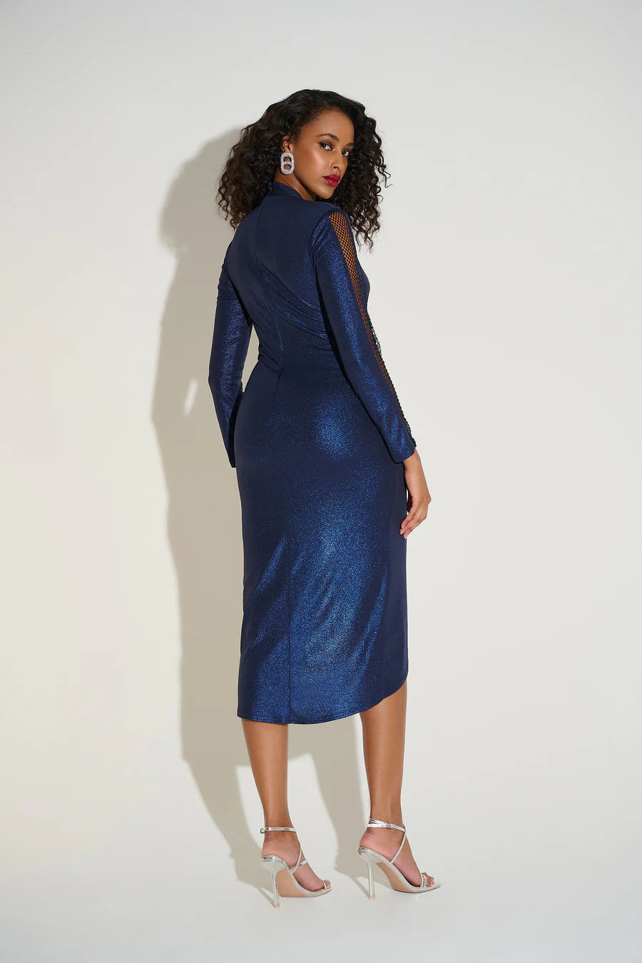 VESTIDO MIDI AZUL MARINO 253742
