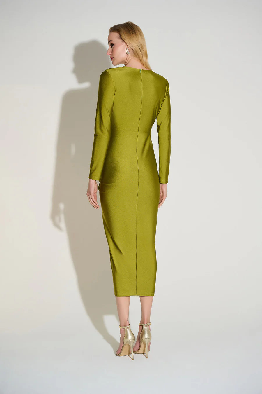 VESTIDO MIDI VINO/VERDE 253714