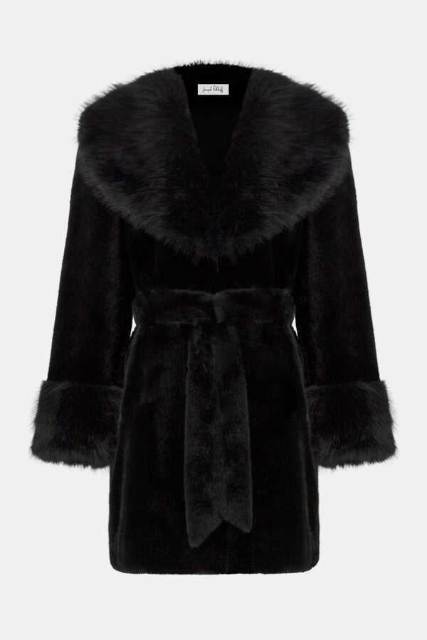 ABRIGO NEGRO PELUCHE 254907