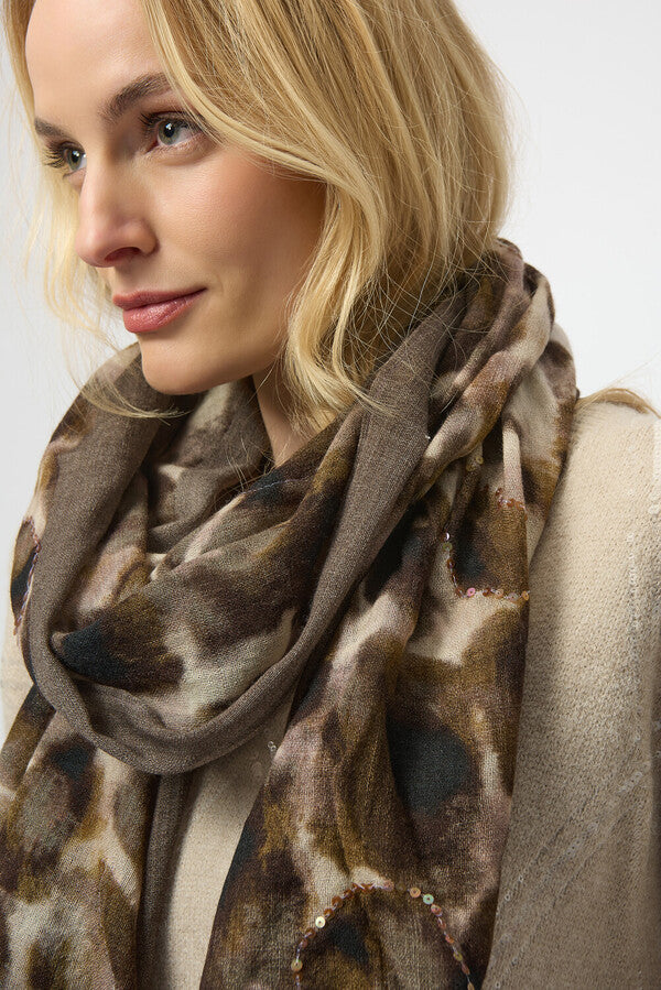 BUFANDA BEIGE ESTAMPADA 254973