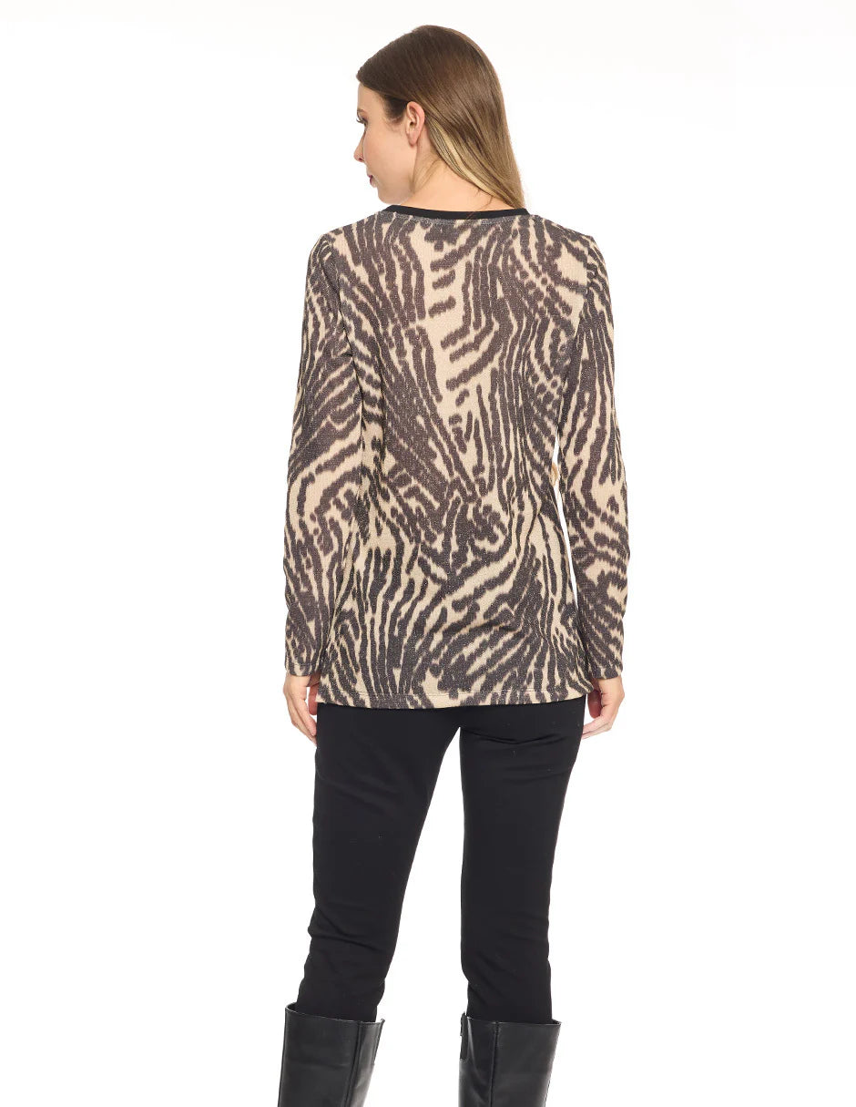 BLUSA BEIGE ESTAMPADA 225965