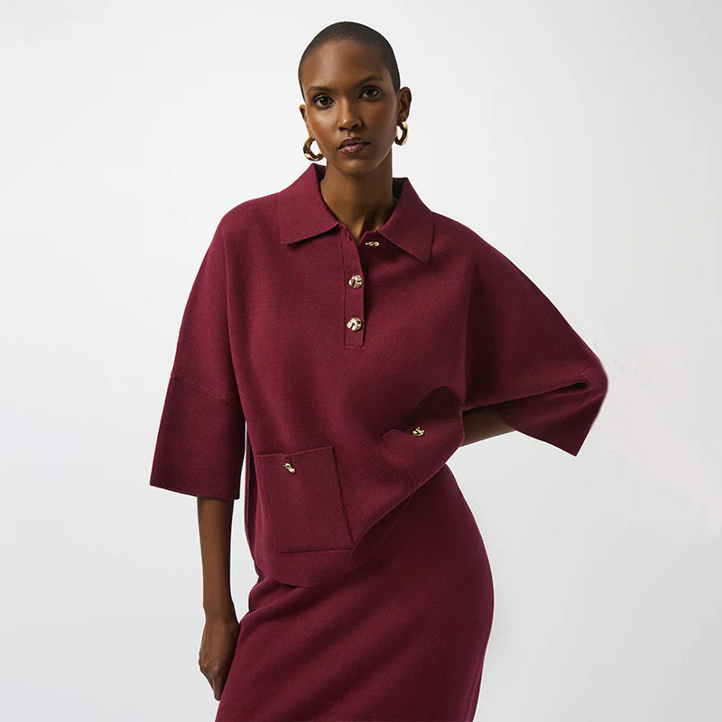 SUÉTER TEJIDO VINO/BEIGE 253962