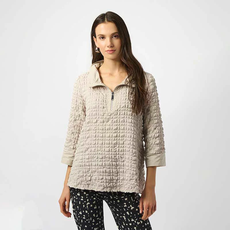 BLUSA BEIGE CORRUGADA 253070