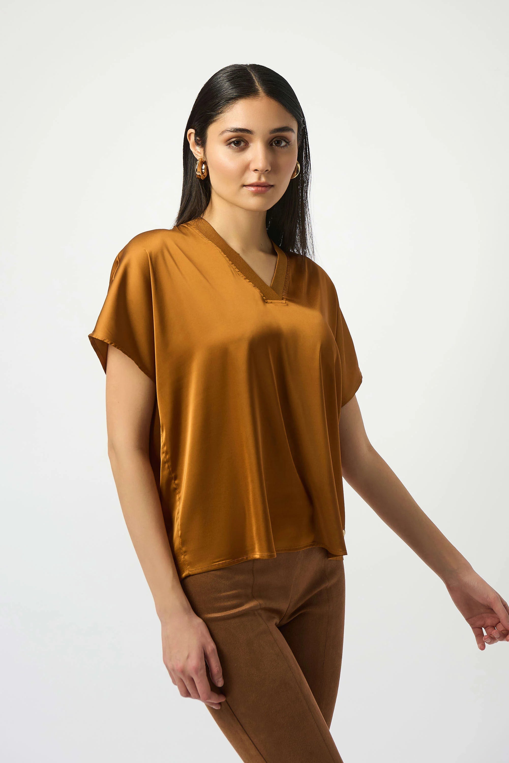 BLUSA MOSTAZA/BUGAMBILIA SATÉN 253921