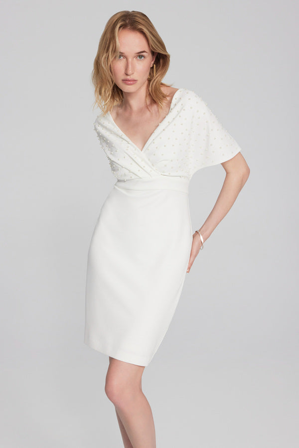 VESTIDO CORTO BLANCO PERLAS