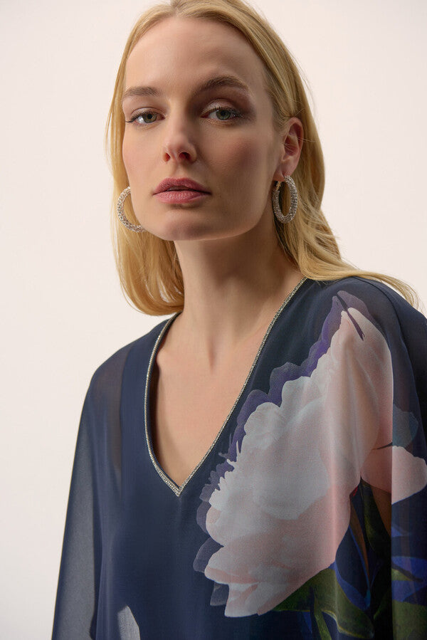 BLUSA AZUL ESTAMPADA 254731