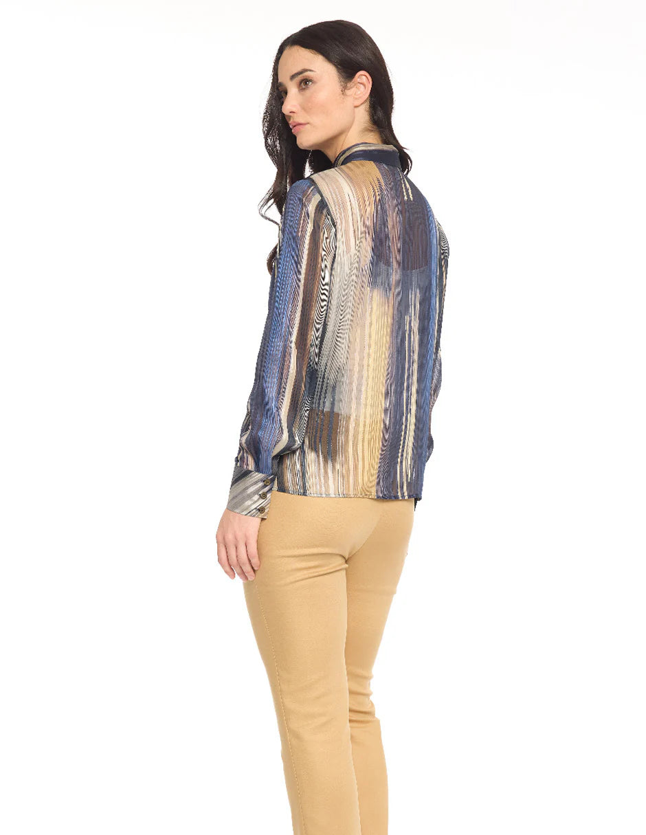 BLUSA AZUL ESTAMPADA 225269