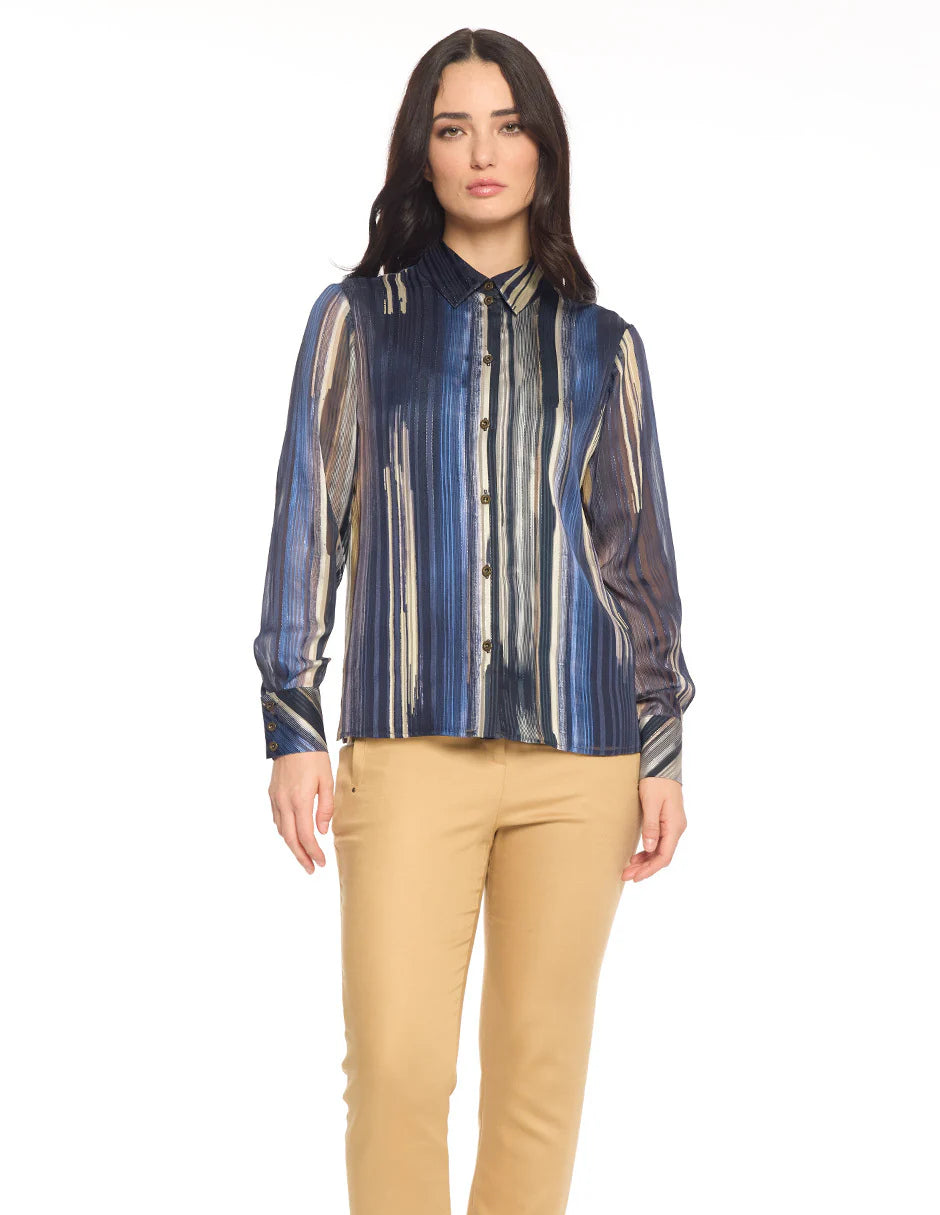 BLUSA AZUL ESTAMPADA 225269