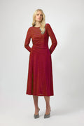 VESTIDO MIDI VINO 254082