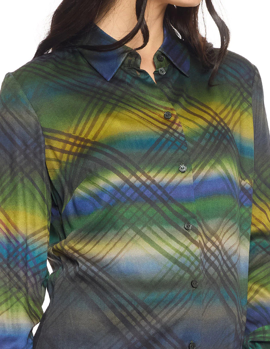 BLUSA VERDE ESTAMPADA 225290