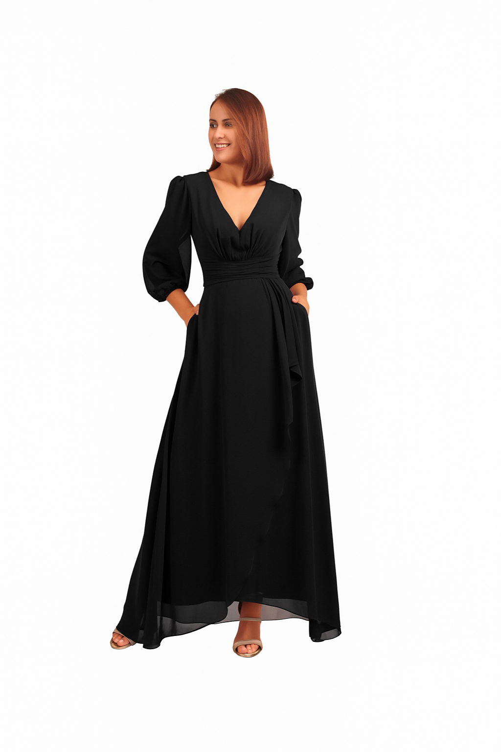 VESTIDO LARGO NEGRO/ROJO/VERDE 57076