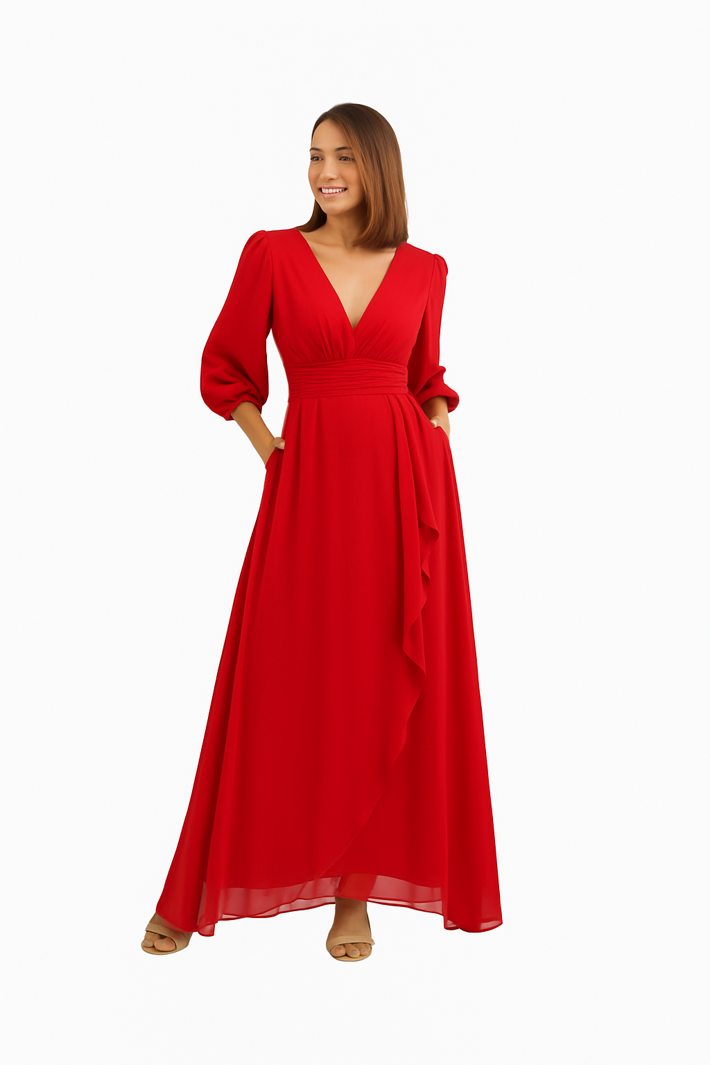 VESTIDO LARGO NEGRO/ROJO/VERDE 57076