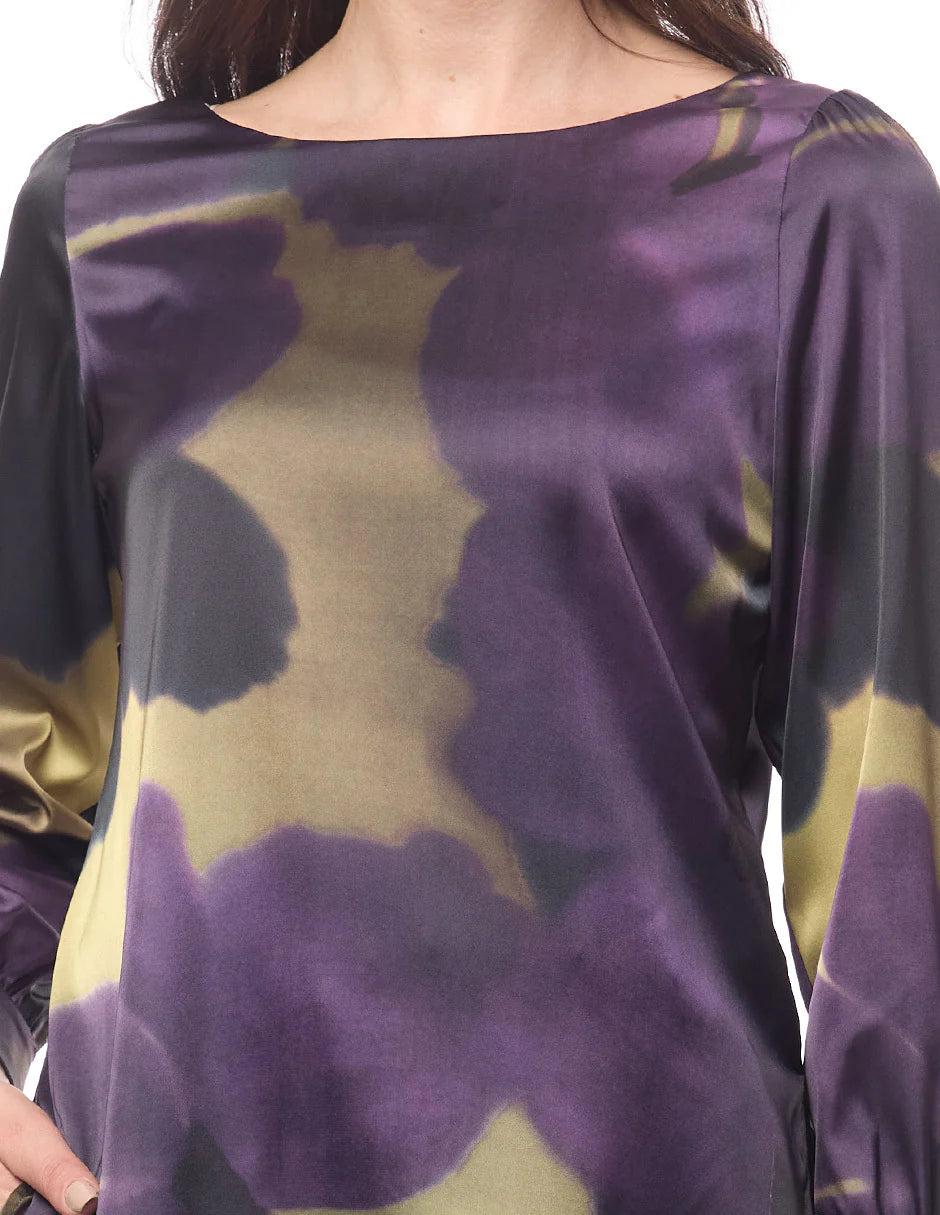 BLUSA MORADA ESTAMPADA 225211