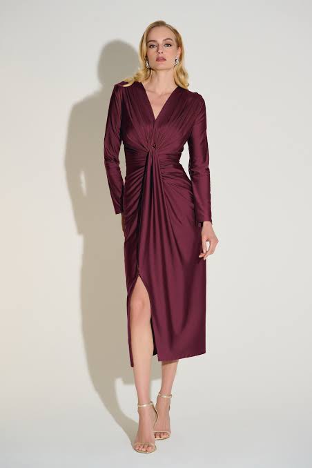 VESTIDO MIDI VINO/VERDE 253714