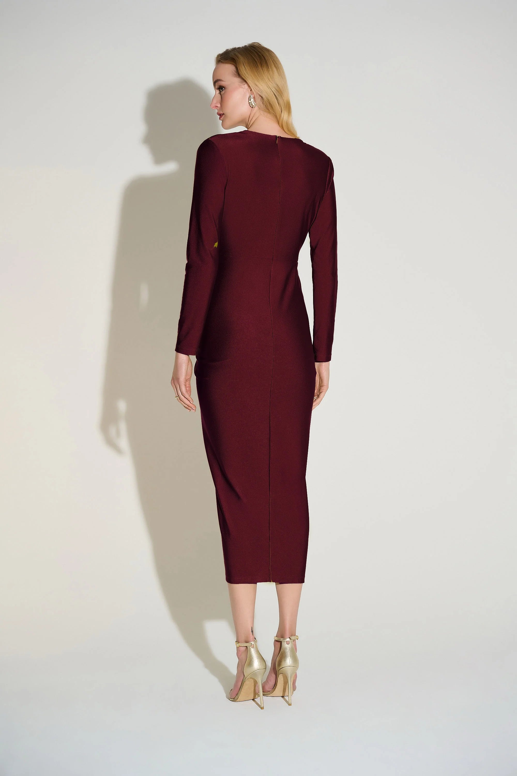VESTIDO MIDI VINO/VERDE 253714