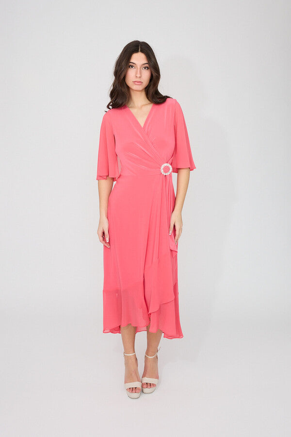 VESTIDO MIDI CORAL 261714