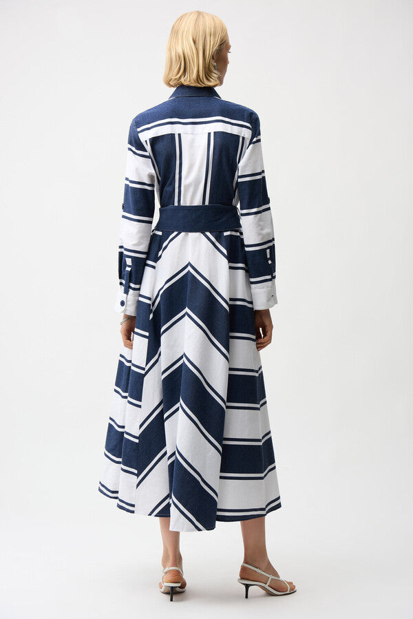 VESTIDO MIDI MARINO/BLANCO 261936