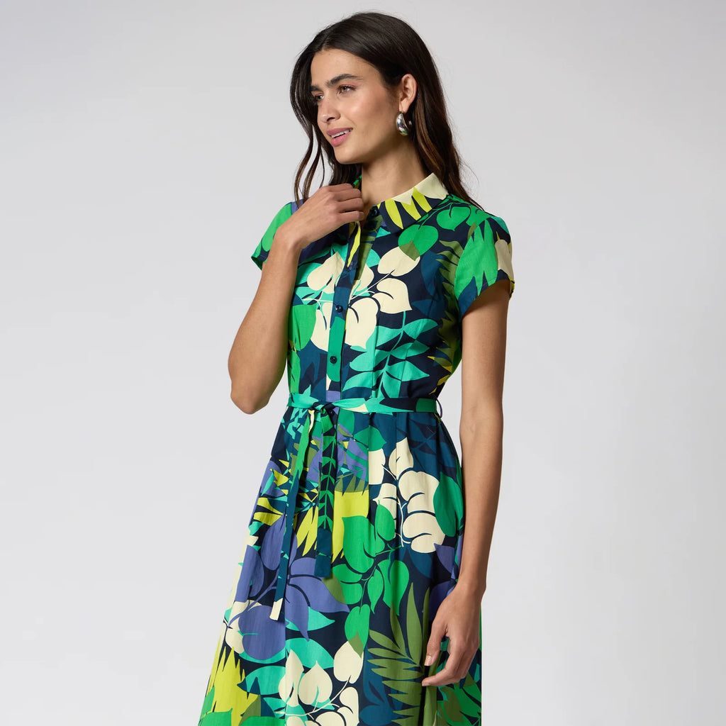 VESTIDO MIDI VERDE ESTAMPADO R16011