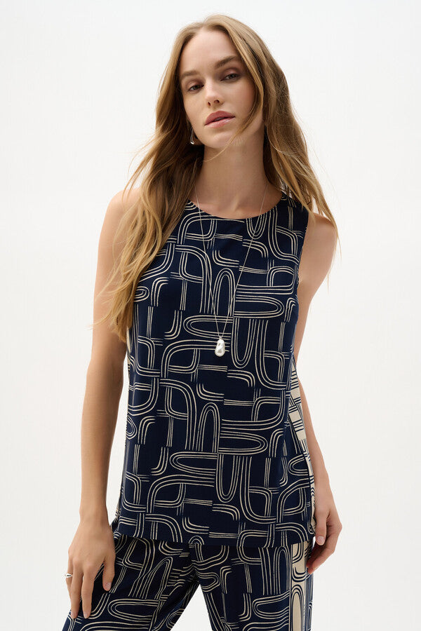 BLUSA AZUL MARINO ESTAMPADA 262107