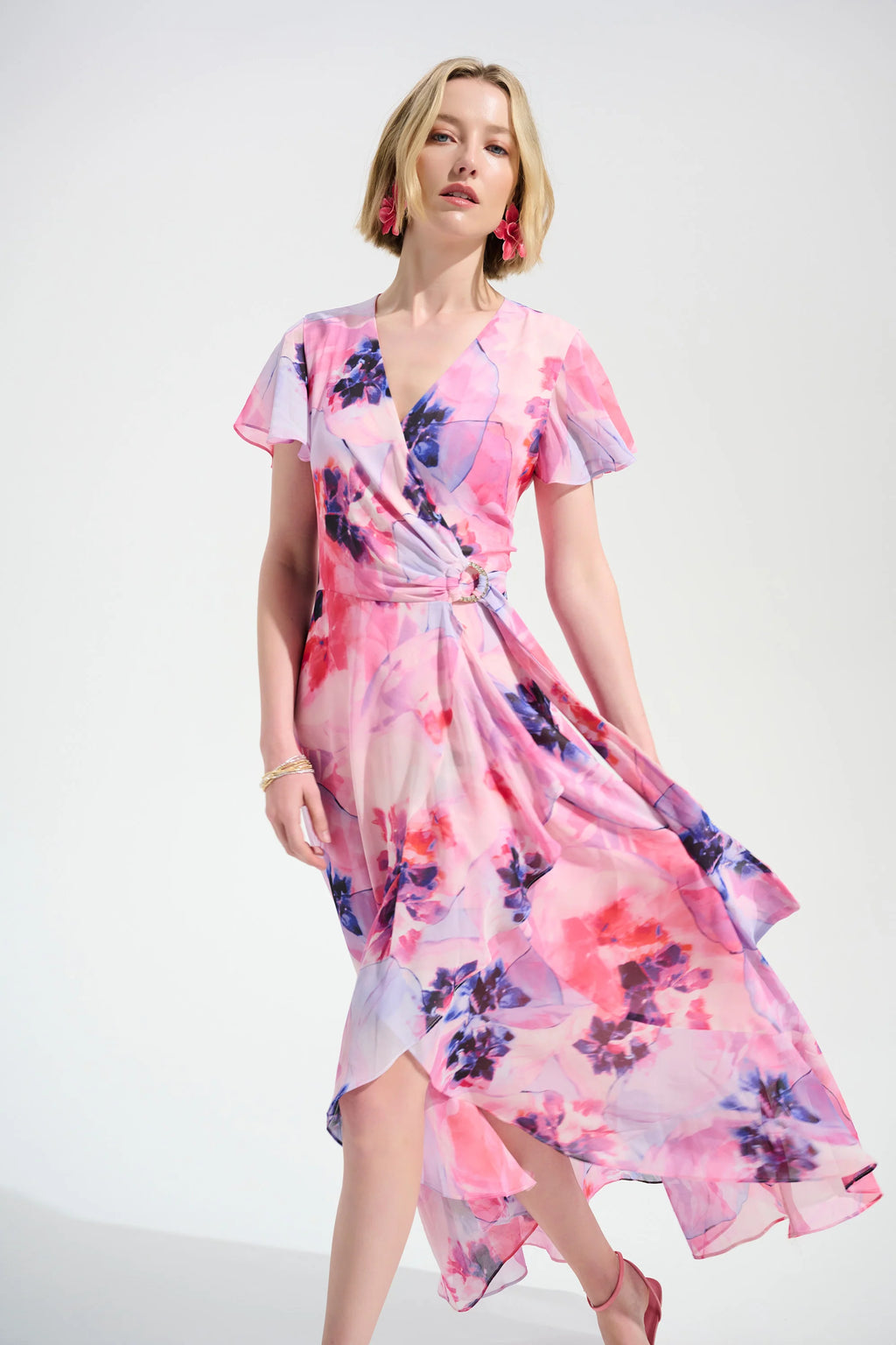 VESTIDO MIDI ROSA PRINT 261739