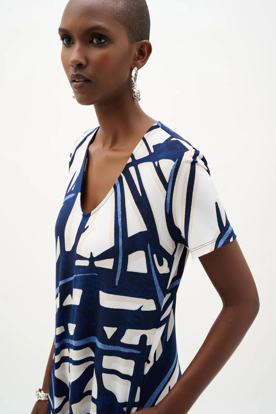 VESTIDO MIDI AZUL ESTAMPADO 262245