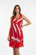VESTIDO CORTO ROJO ESTAMPADO 211990