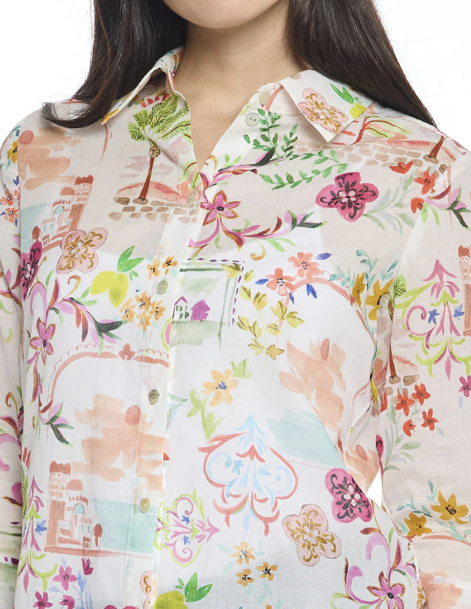 BLUSA BLANCA ESTAMPADA 126841