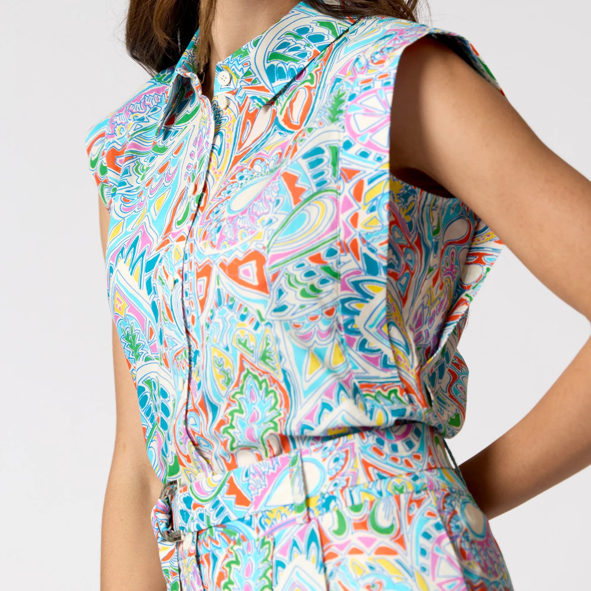 BLUSA AZUL PRINT R16060