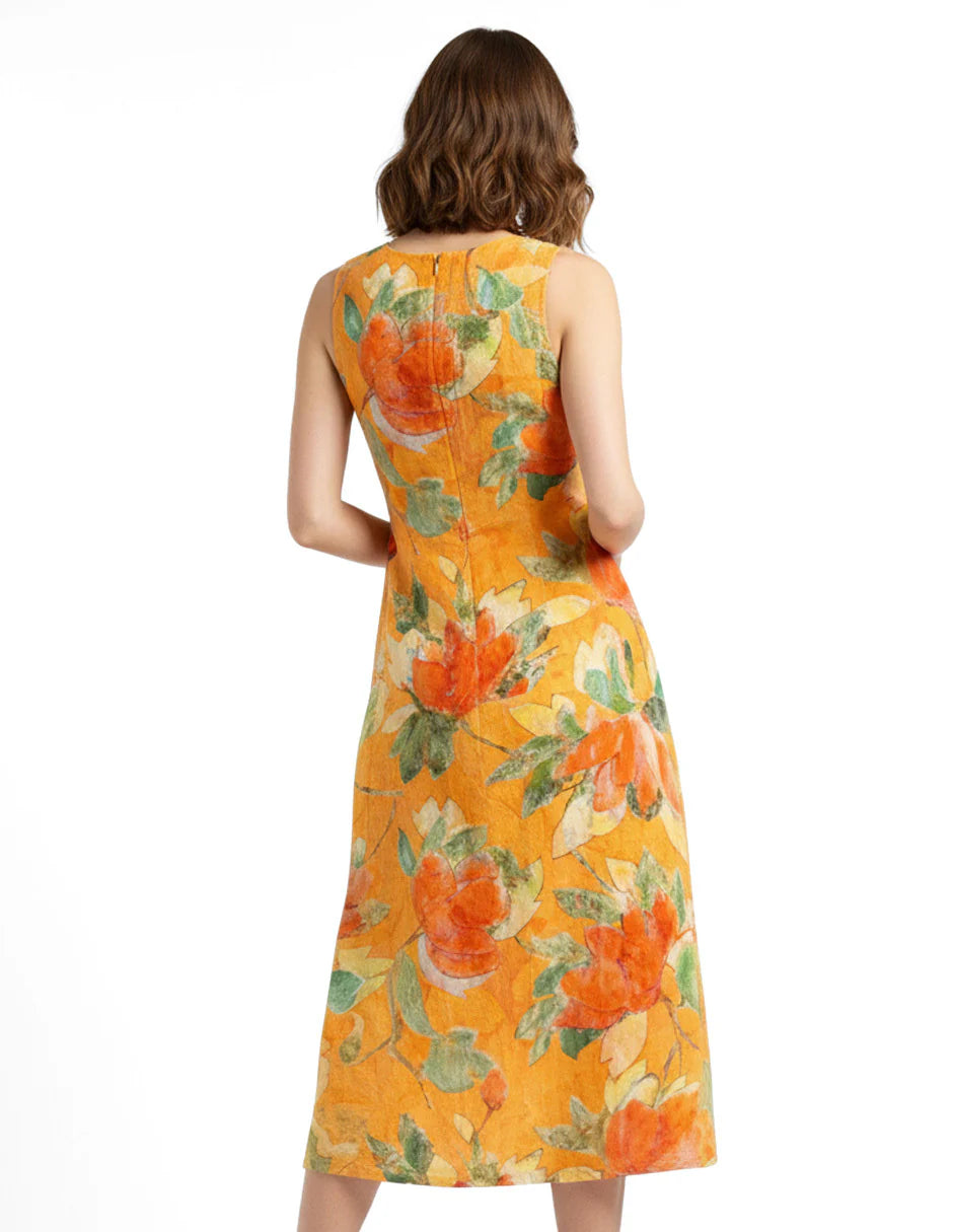 VESTIDO MAXI NARANJA 126504