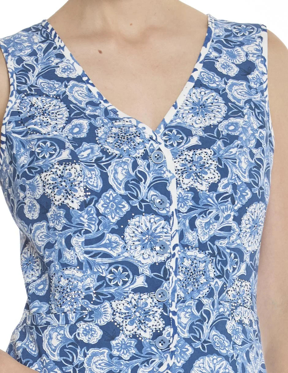CHALECO AZUL ESTAMPADO 126877