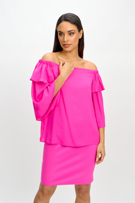 BLUSA FIUSCHA/VERDE OFF-SHOULDER