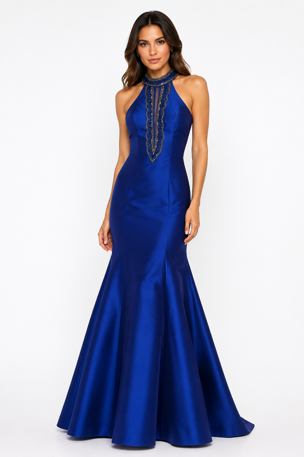 VESTIDO LARGO AZUL SIRENA