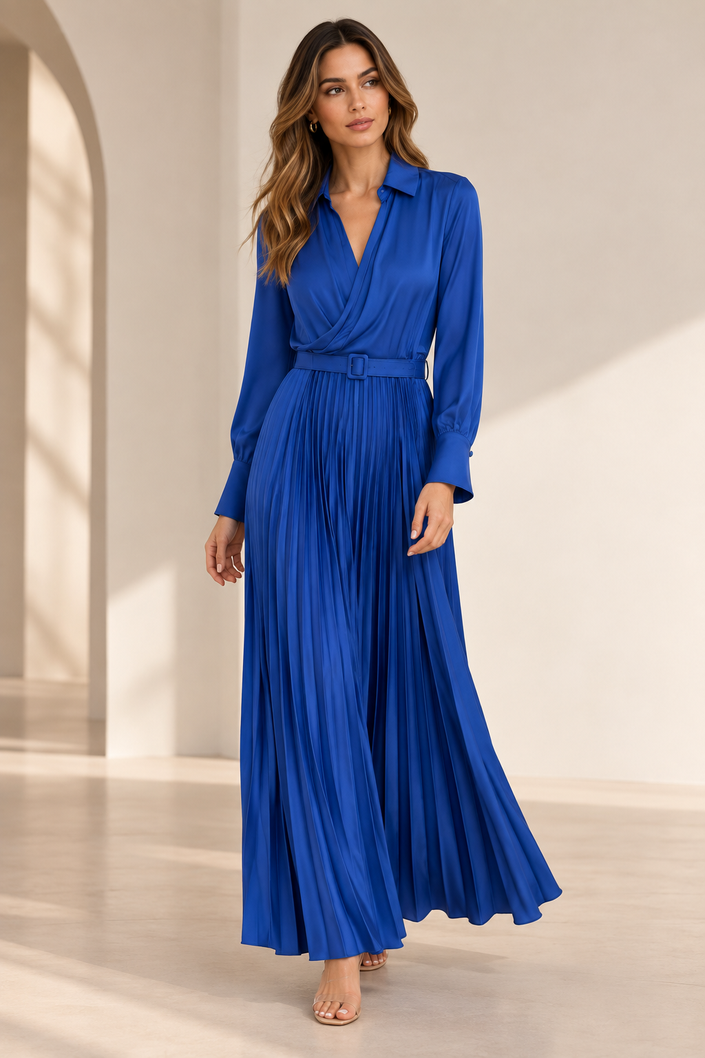 VESTIDO LARGO AZUL REY 57485