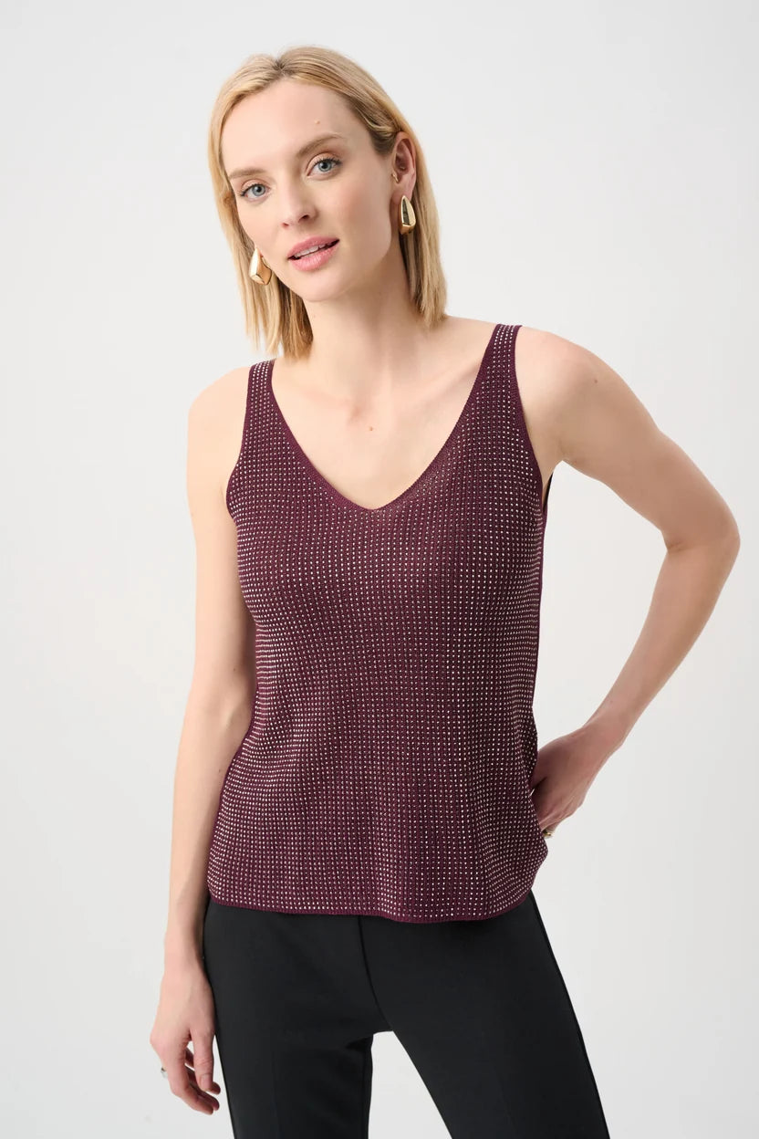 BLUSA TEJIDA BORDADA VERDE/VINO 252915F26
