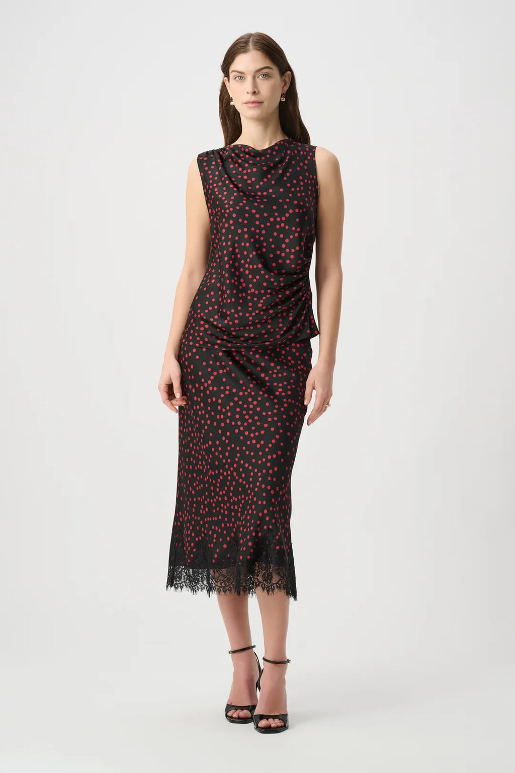 FALDA SATÉN NEGRO LUNARES 264118