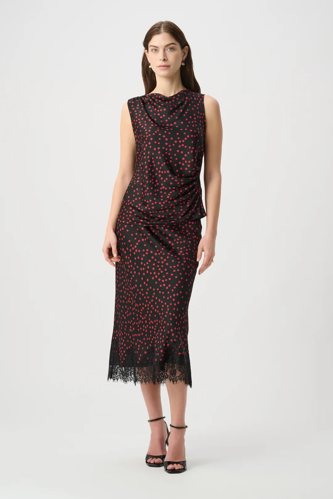 FALDA SATÉN NEGRO LUNARES 264118