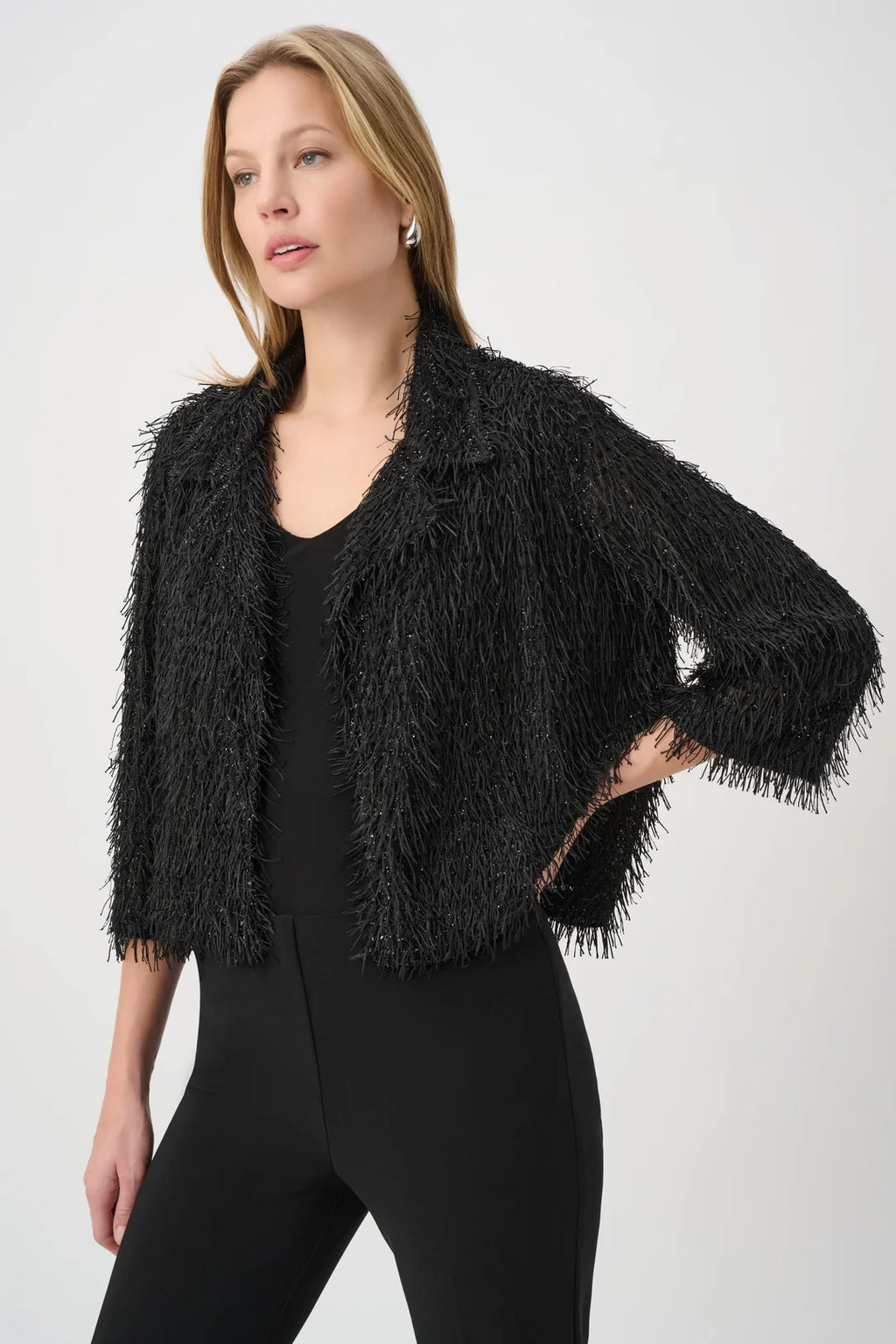 SACO CORTO NEGRO FLECOS 264128