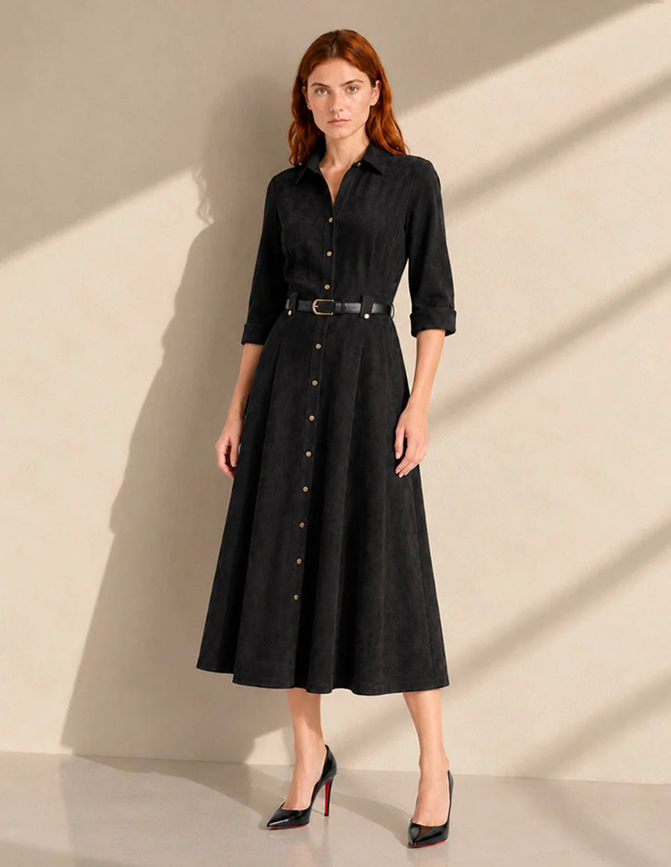 VESTIDO MIDI NEGRO 226405