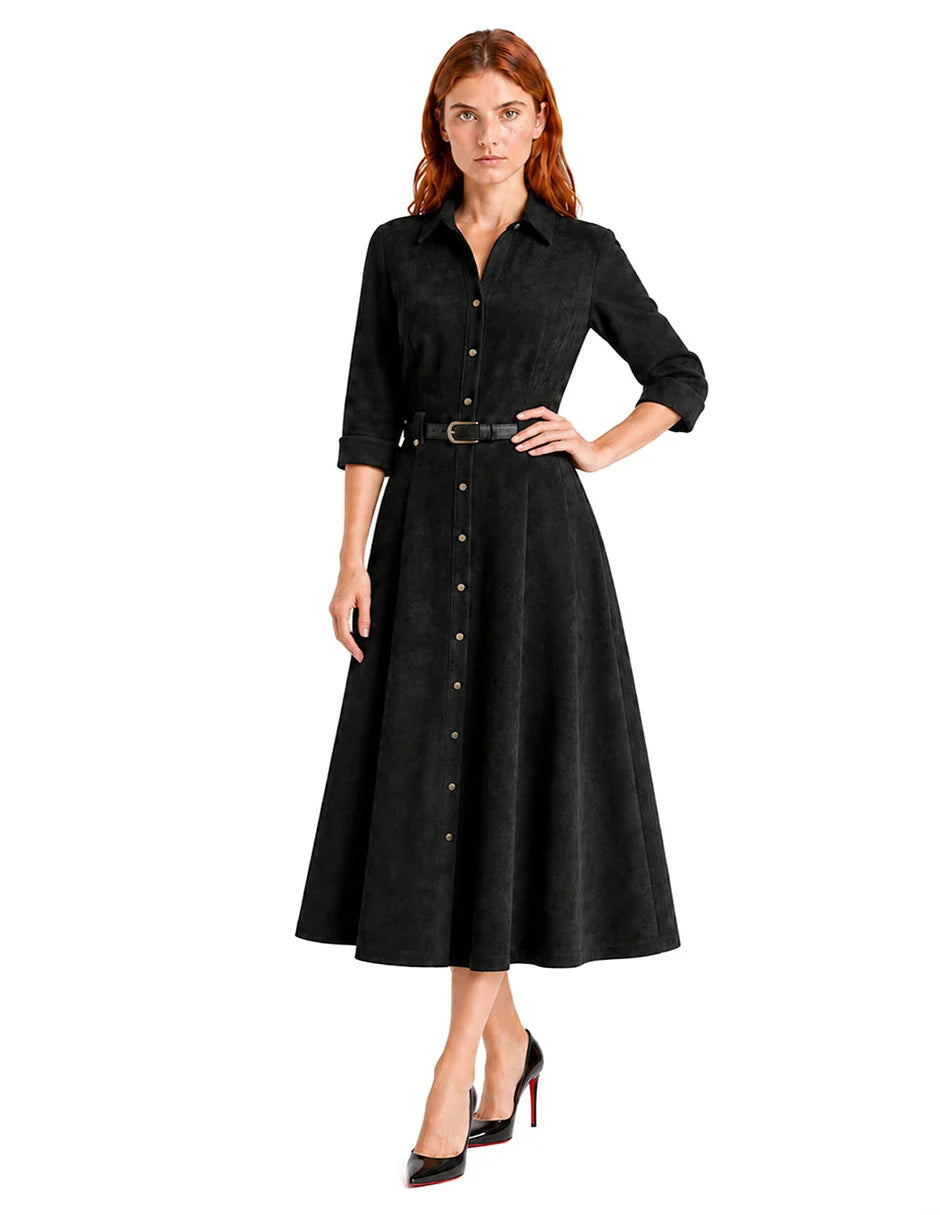 VESTIDO MIDI NEGRO 226405