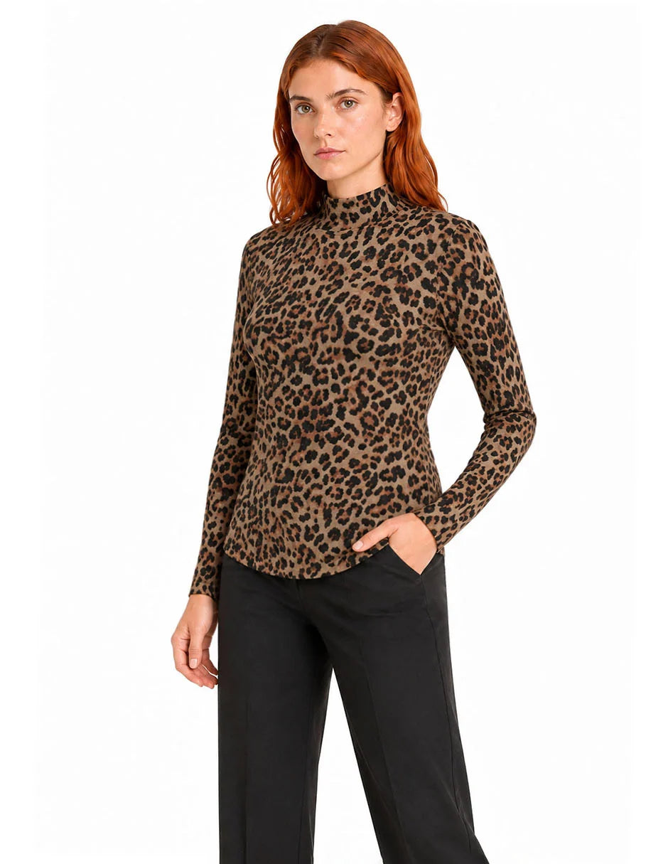 BLUSA BEIGE ANIMAL PRINT 226406