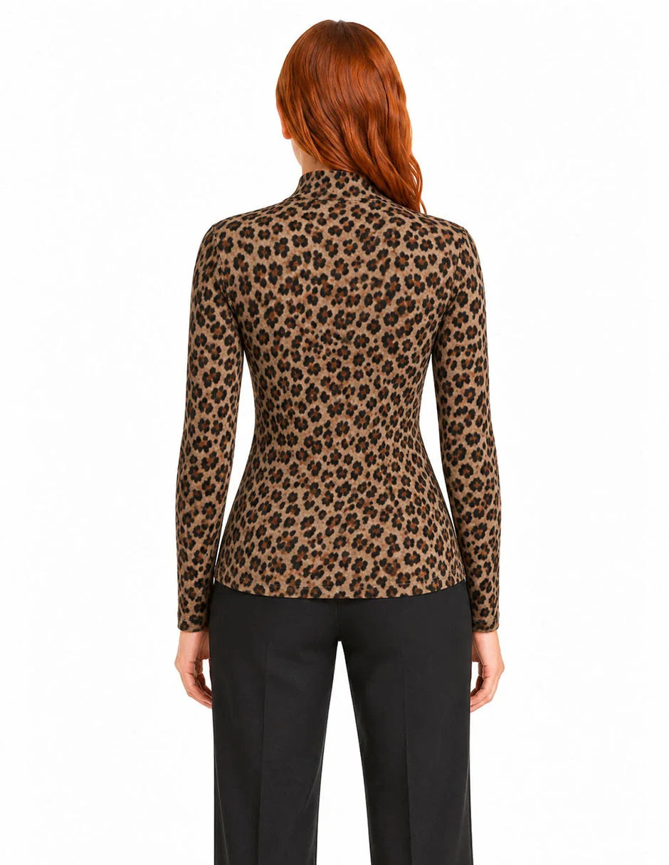 BLUSA BEIGE ANIMAL PRINT 226406