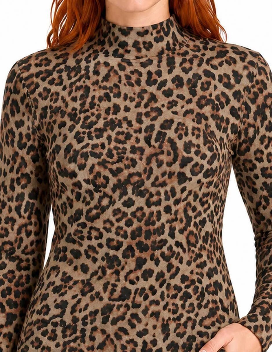 BLUSA BEIGE ANIMAL PRINT 226406