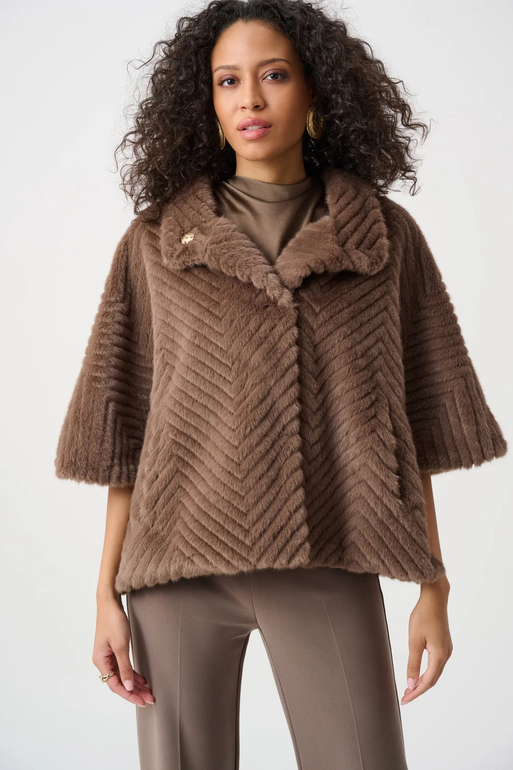 ABRIGO CORTO BEIGE/CAFE 263917