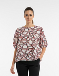 BLUSA BLANCA ESTAMPADA ROJA / VERDE