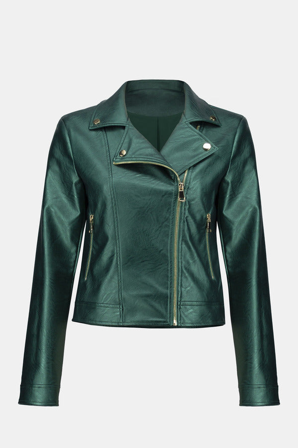CHAQUETA PIEL VERDE/COBRE/UVA/NEGRO 234902F24
