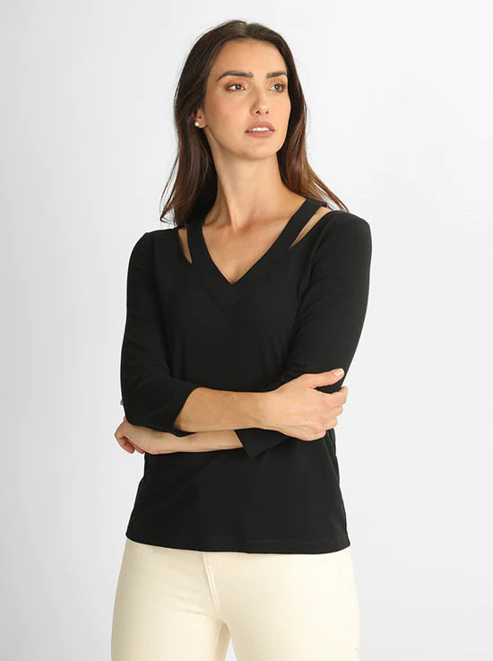 BLUSA BÁSICA NEGRA/VERDE