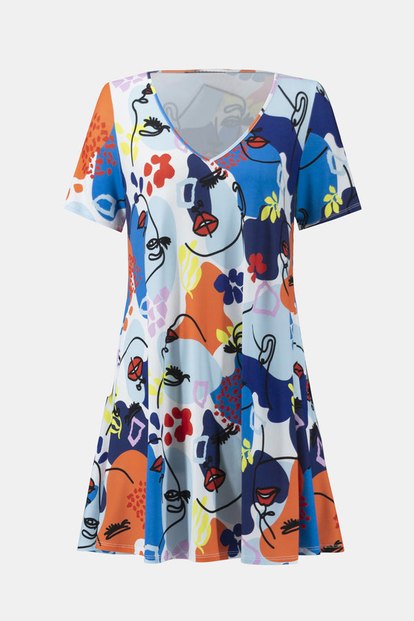 VESTIDO CORTO BLANCO ESTAMPADO